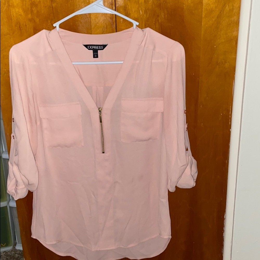 Express light pink business blouse